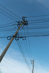 Utility pole  with sky background