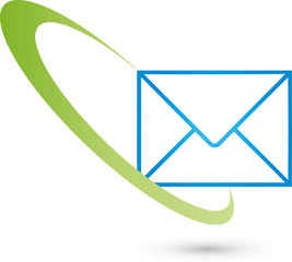 Brief Logo, Bewegung, Post, E-Mail - obrazy, fototapety, plakaty