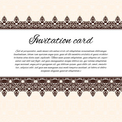 Vector ornate decor with place for text. Card for you in retro s