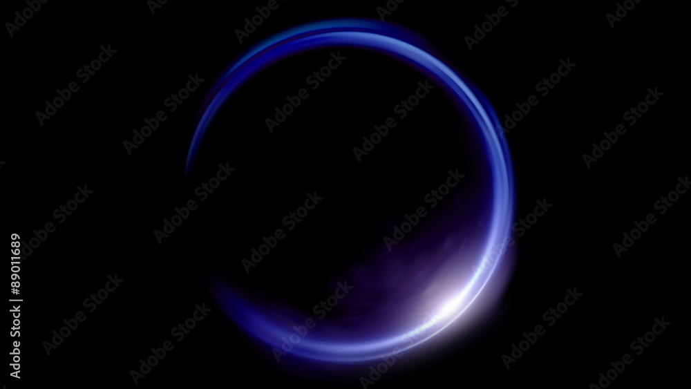 Wall mural the circle shape of ring lens flares is rotating with dark background