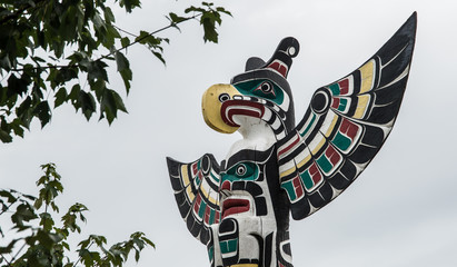 Totem pole in Duncan British Columbia