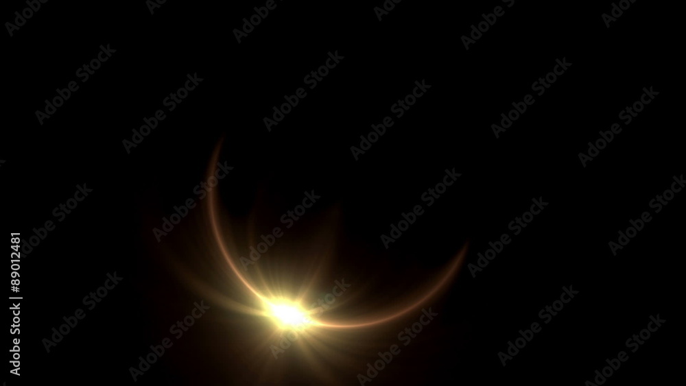 Wall mural the circle shape of ring lens flares is rotating with dark background