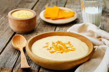 polenta with Cheddar cheese