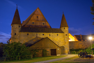 Dinkelsbuhl by night. Dinkelsbuhl is one of the archetypal towns on the German Romantic Road.