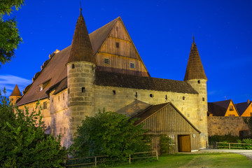 Dinkelsbuhl by night. Dinkelsbuhl is one of the archetypal towns on the German Romantic Road.