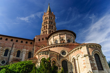 Fototapeta premium Romanesque Basilica of Saint Sernin with bell tower, Toulouse, France