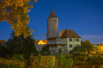 Dinkelsbuhl by night. Dinkelsbuhl is one of the archetypal towns on the German Romantic Road.