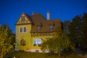 Dinkelsbuhl by night. Dinkelsbuhl is one of the archetypal towns on the German Romantic Road.
