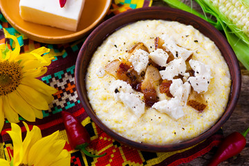 banosh, a traditional Ukrainian corn grain dish