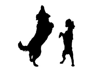 Vector silhouette of a dog.