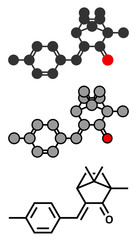 Enzacamene sunscreen molecule (UV filter).
