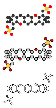 Ecamsule sunscreen molecule (UV filter).