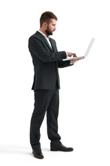 businessman working wit laptop