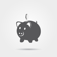 Piggy bank vector icon