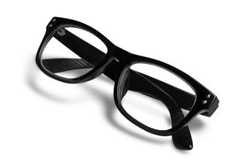 Beautiful Black Eye Glasses Isolated on White background. This has clipping path.