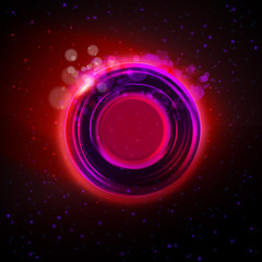 Abstract magic purple glowing ring background