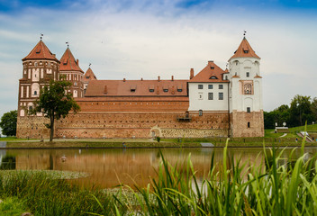 Fototapeta na wymiar Medieval Mirskiy castle in Mir. Grodno region. Belarus