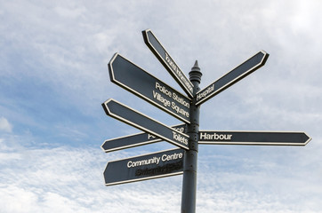 Signpost against Cloudy Sky