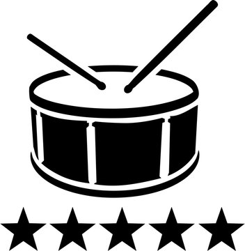Drum with sticks and stars
