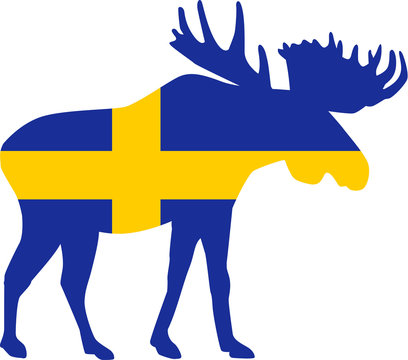 moose with sweden flag