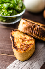 French toast with homemade ham, gouda cheese