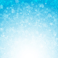 Blue Christmas background with snowflakes