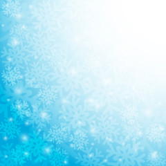 Blue Christmas background with snowflakes