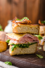 French toast with homemade ham, gouda cheese