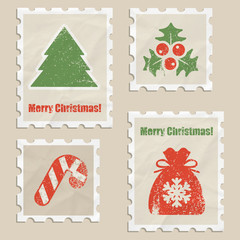 Fototapeta na wymiar Christmas stamps