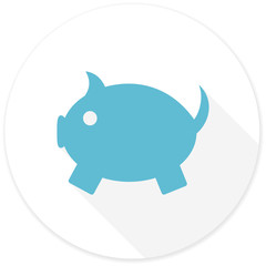 piggy bank flat design modern icon
