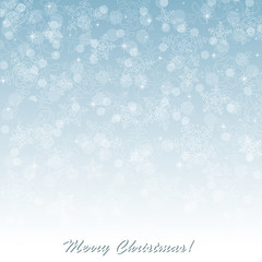 Blue Christmas background with snowflakes