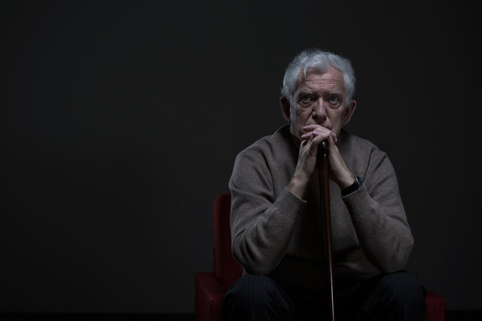 Thoughtful elder man