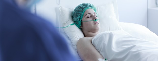 Female patient after surgery