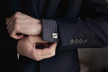 Man's style. dressing suit, shirt and cuffs