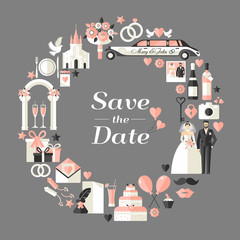 Wedding symbols set.