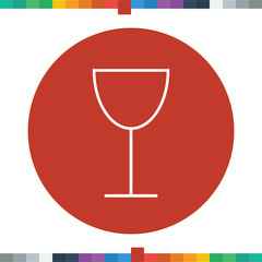 Flat cocktail icon in a circle.