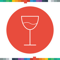 Flat cocktail icon in a circle.