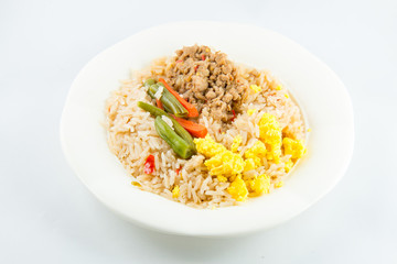chilli paste with pork and fried rice