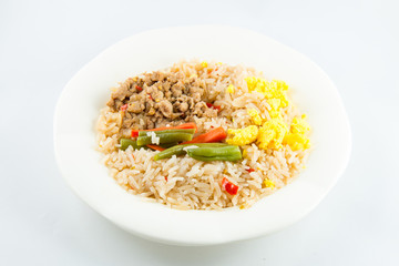 chilli paste with pork and fried rice