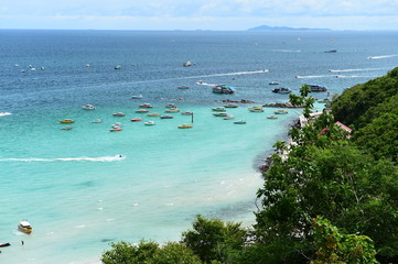 PATTAYA ,AUGUST 5 : Koh Larn island tropical beach,the most famous island of pattaya city on August...