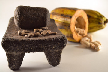Cacao sobre molcajete