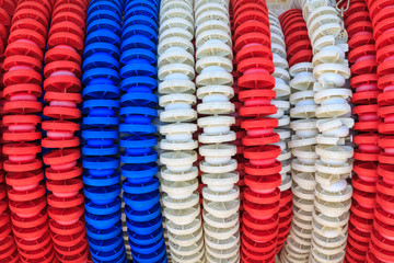 Swimming lane marker in a rolls