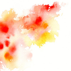 big red-yellow watercolor abstract spot2/ vector illustration - 89026001