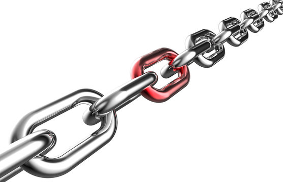 Chain with a red link