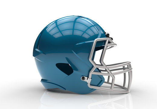 Blue american football helmet