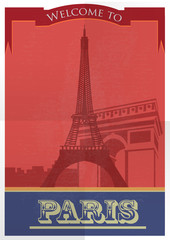 Paris City old style Poster Design. Vector illustration
