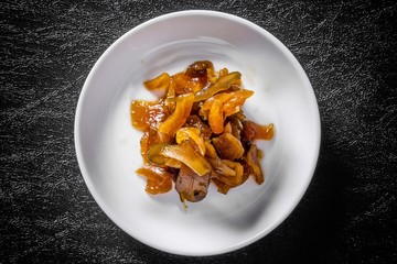 無着色の福神漬 pickle japanese food