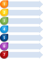 Bullet List Seven blank business diagram illustration