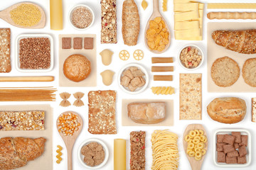cereals on white background