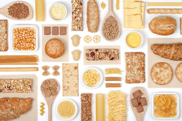 cereals on white background